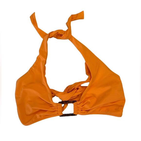 NWOT Melissa Odabash Paris Embellished Halter Bikini Orange Top – Sz 8/Med - Picture 5 of 7